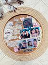 Handmade Circular frame with cute stickers and quotes