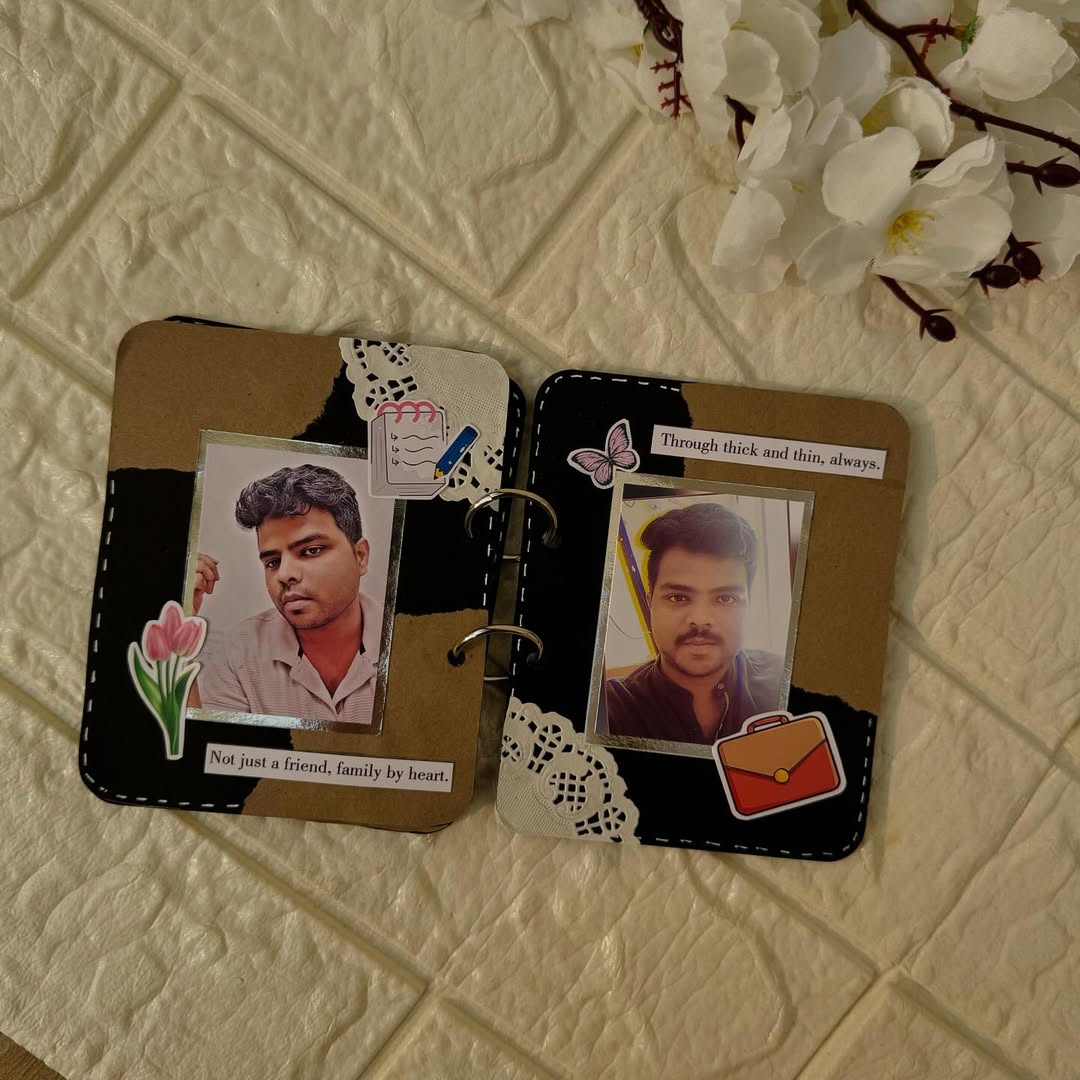 Handmade memory book with black base 4 by 5 inches (MB-06)