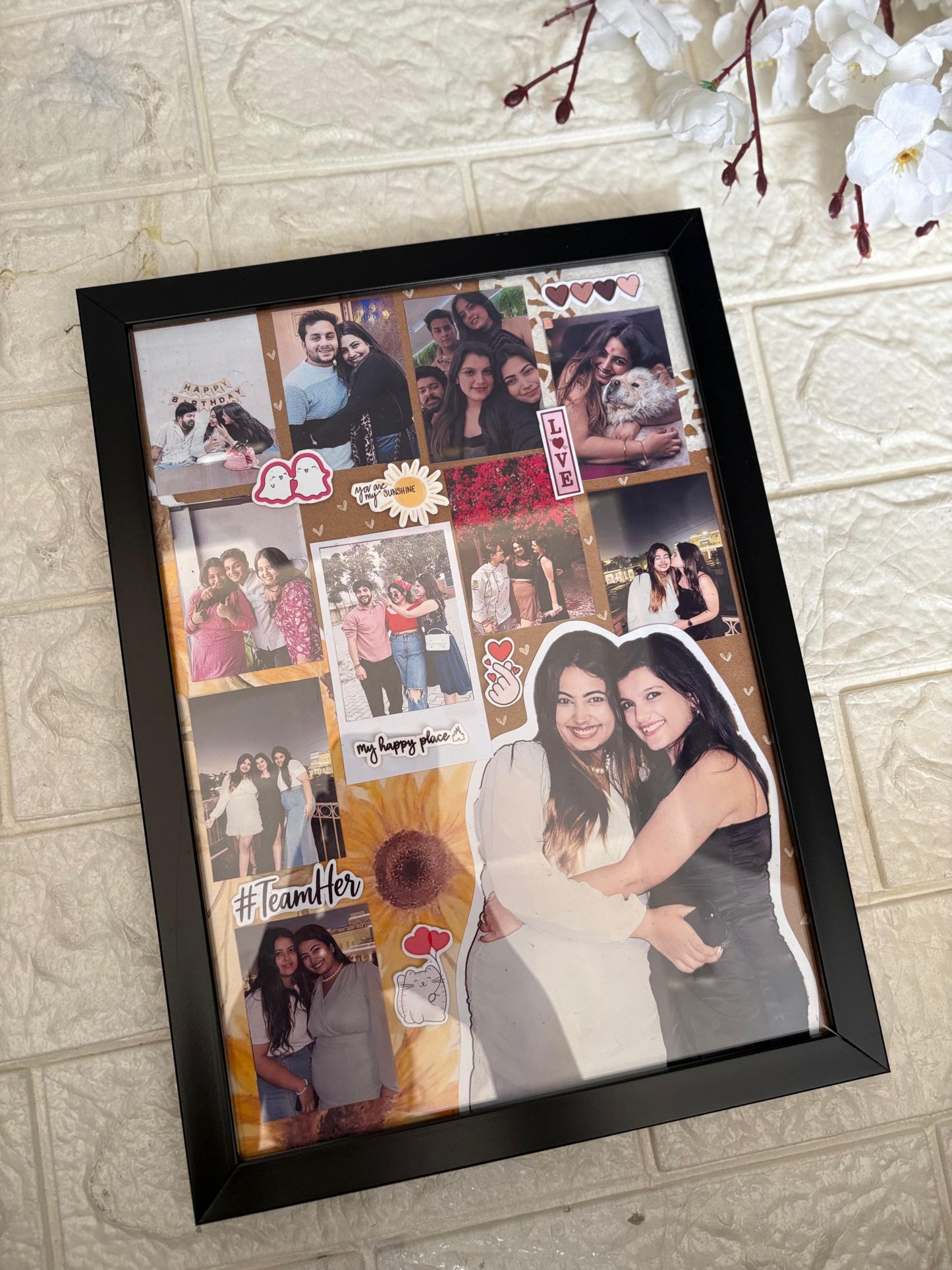 Cherished Memories Vintage A4 Photo Frame – Handmade, Holds 10 Pictures