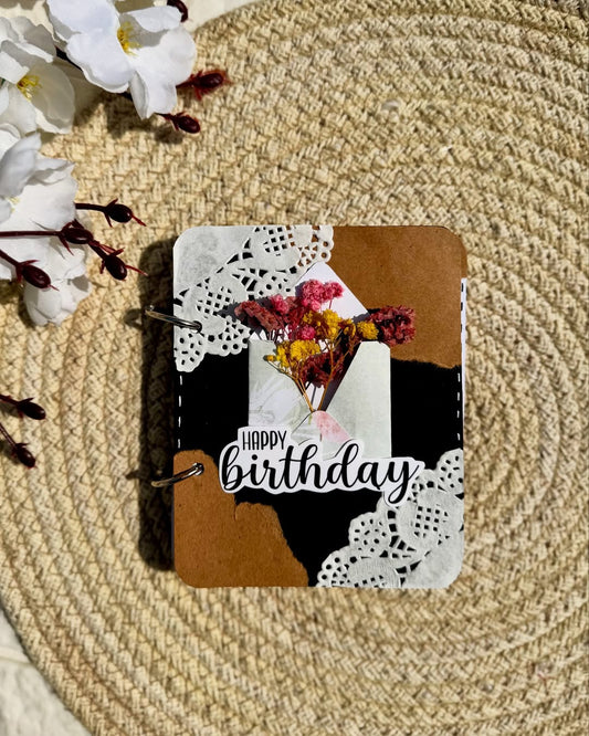 Handmade and Customizable Memory Book With Flowers On Top 4 by 5 inches(MB-1)