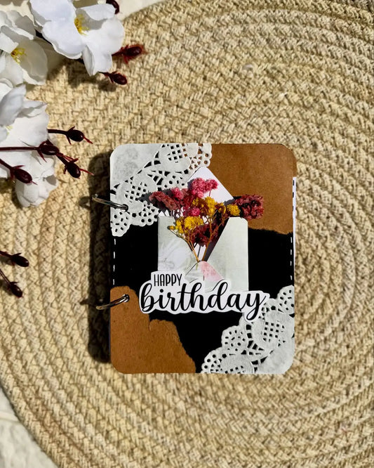 Handmade and Customizable Memory Book With Flowers On Top 4 by 5 inches(MB-1)