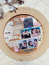 Handmade Circular frame with cute stickers and quotes