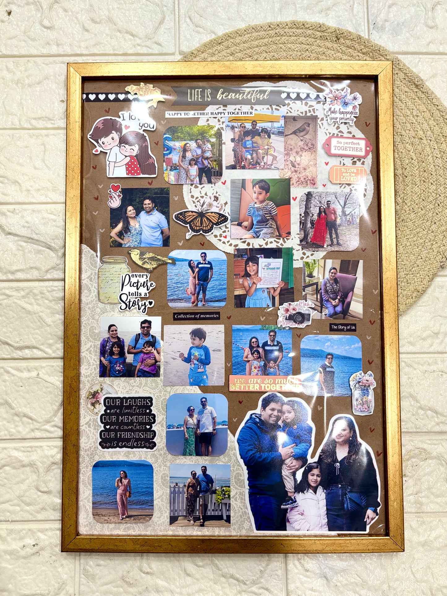 Handmade Vintage A3 Photo Frame – Holds up to 15 Pictures