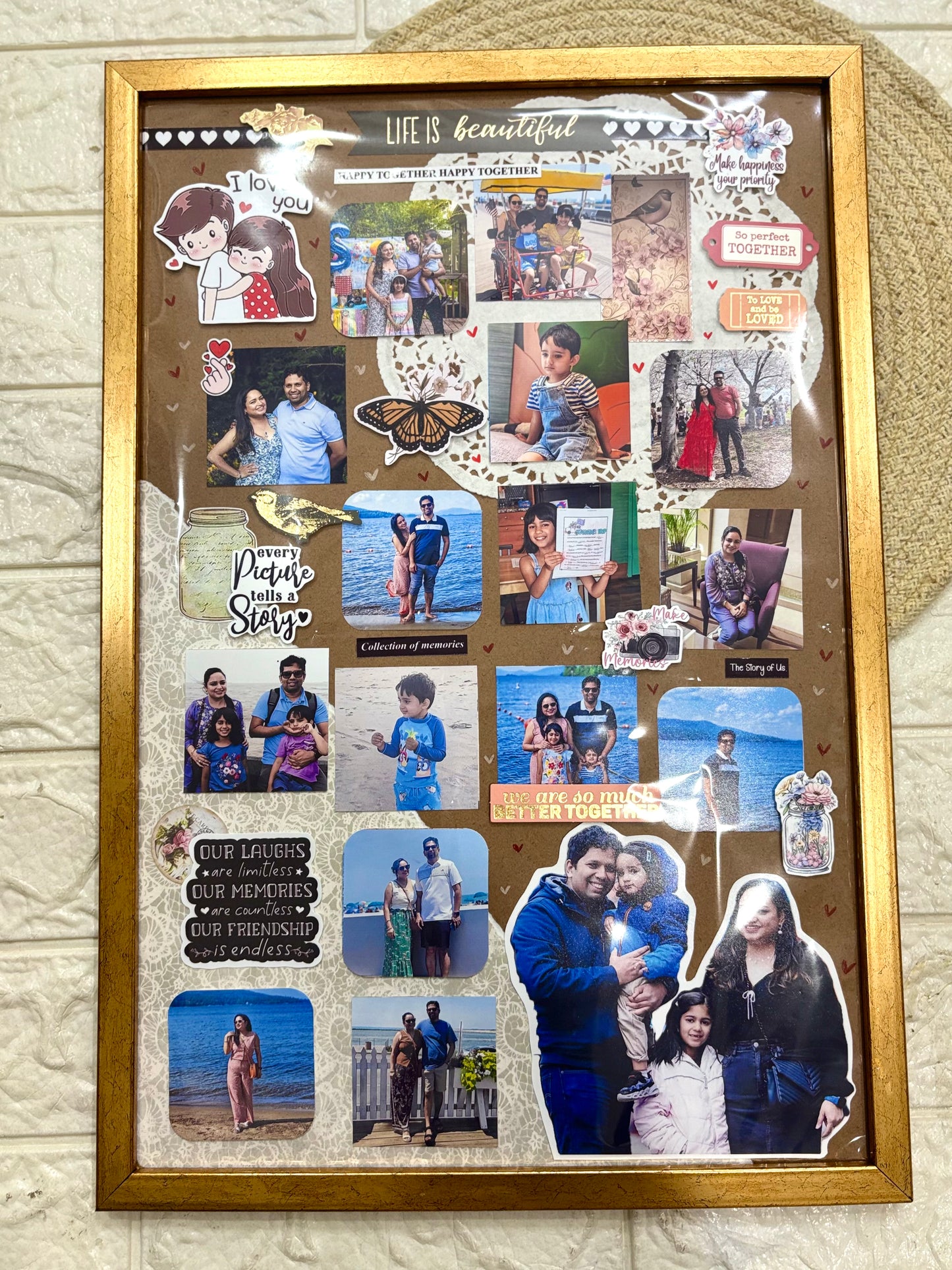 Handmade Vintage A3 Photo Frame – Holds up to 15 Pictures