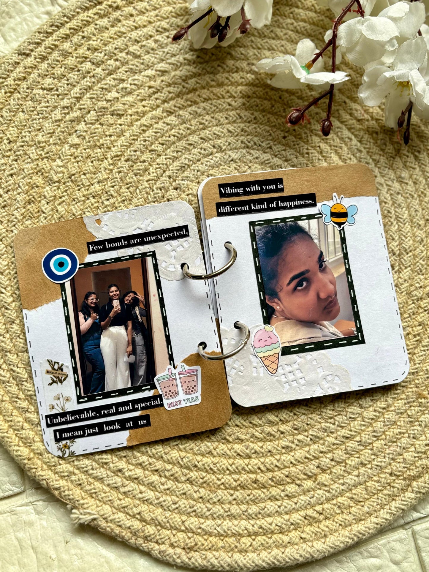 Handmade and customizable memory book for cute events 4 by 5 inches(MB-08)