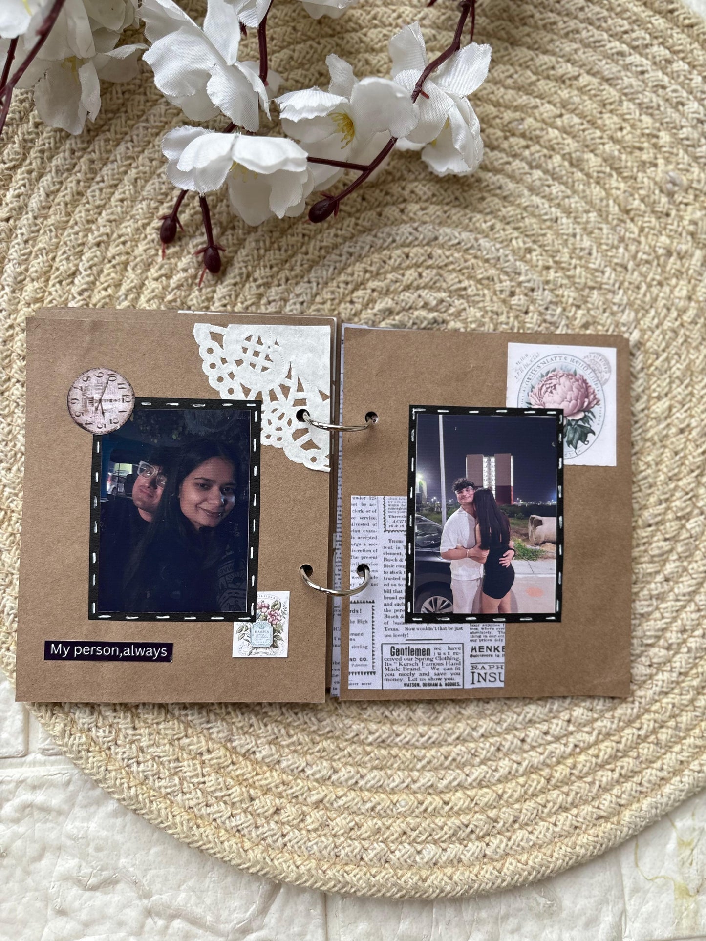 Handmade memory book Vintage Look 4 by 5 inches