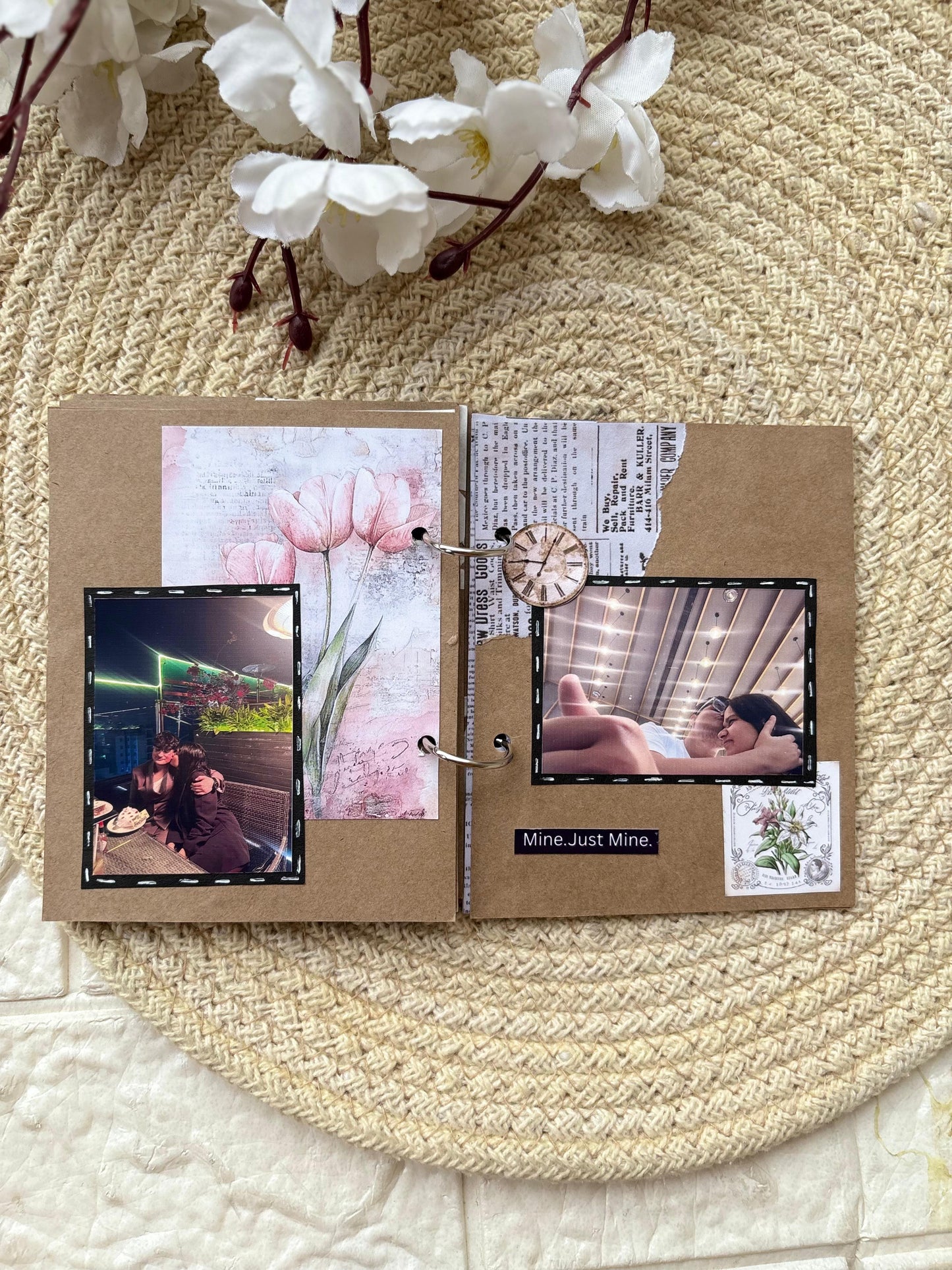 Handmade memory book Vintage Look 4 by 5 inches